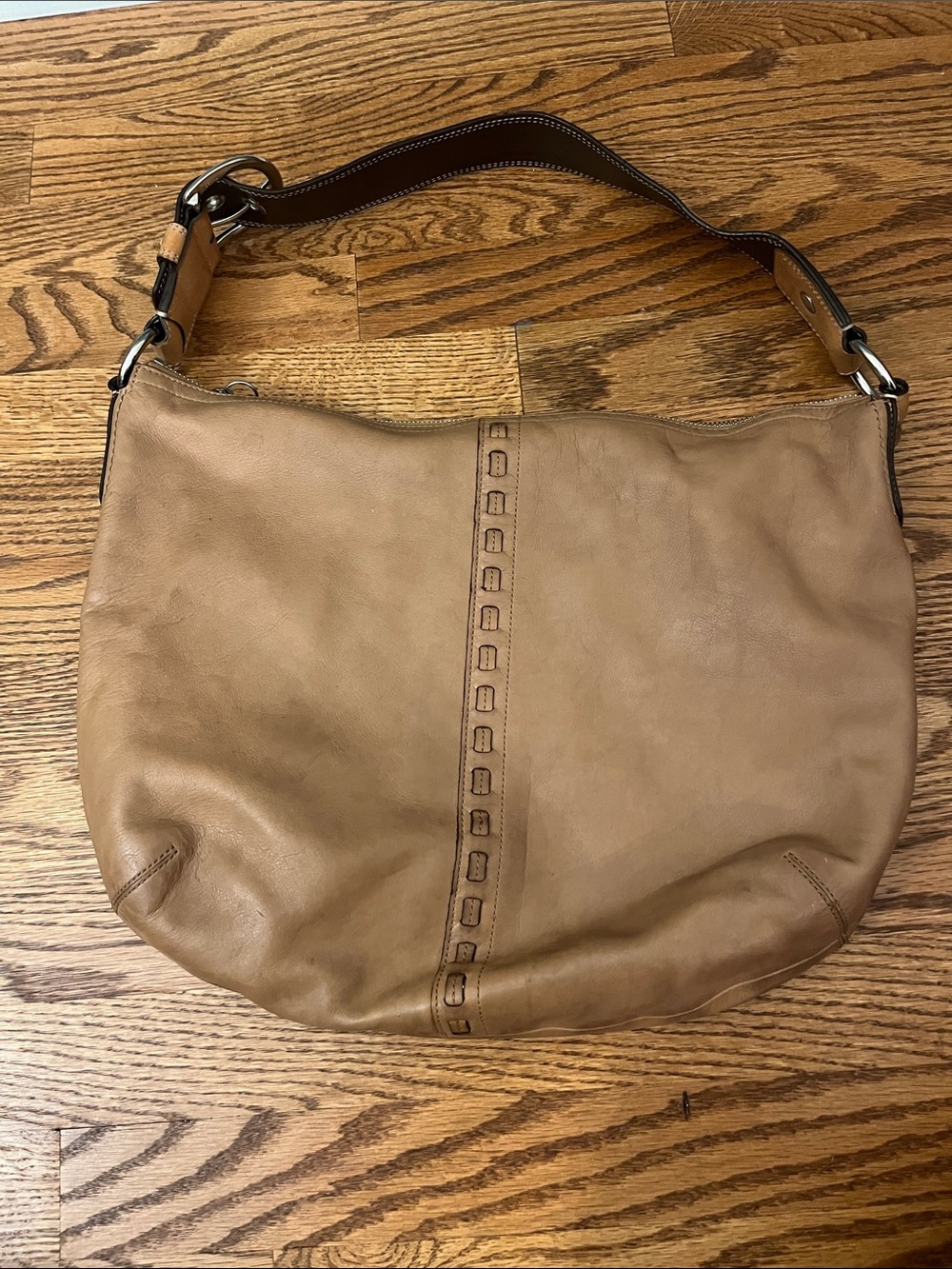 Coach Leather Hobo Shoulder Bag in Light Tan F13108